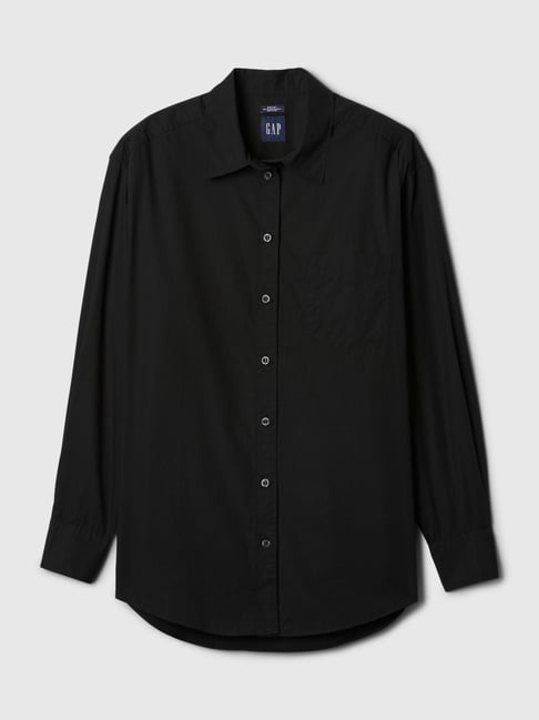 GAP Black Cotton Solid Long Sleeves Shirt-picture-38