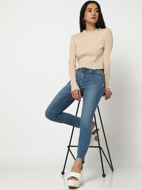 gap blue cotton solid jeans