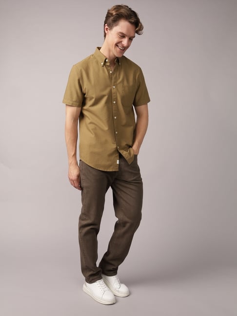 American Eagle Green Cotton Slim Fit Shirt-picture-31