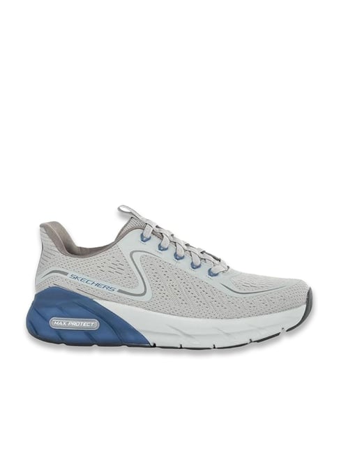 Skechers Men's MAX PROTECT SPORT - BREAM Gray & Blue Running Shoes-image-31