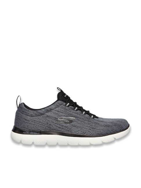 Skechers Men's SUMMITS - LOUVIN Black & White Running Shoes-picture-47