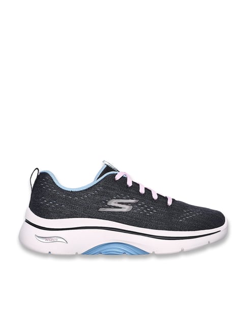 Skechers Women's GO WALK ARCH FIT 2.0 - VIVID Black & Blue Running Shoes-picture-34