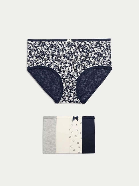 Marks & Spencer Multicolor 5pk Cotton Lycra Printed High Rise Shorts