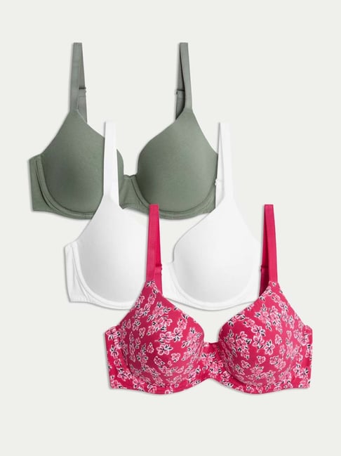 Marks & Spencer Multicolor 3pk Wired T-Shirt Bras