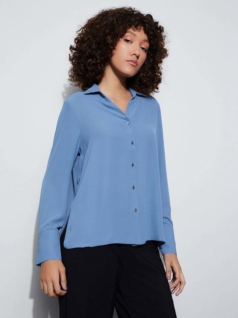 Code By Lifestyle Blue Regular Fit Shirt-picture-21