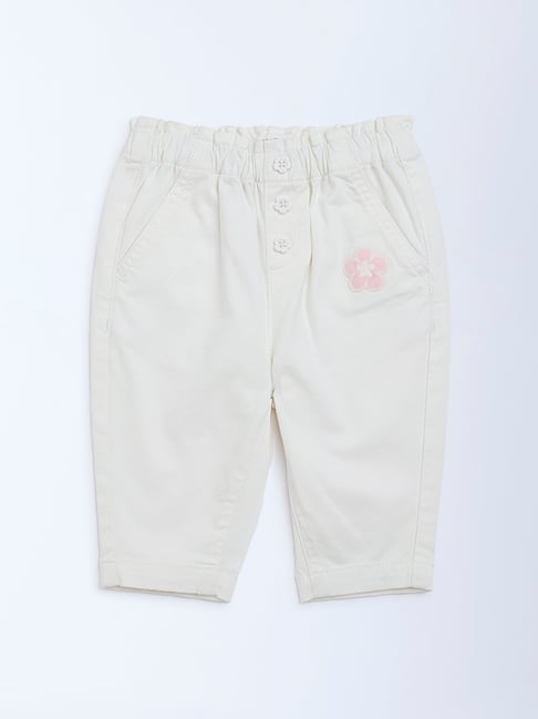 HOP Baby by Westside White Solid High-Rise Cotton-Blend Pants-picture-17