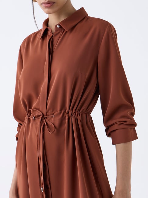 brown tj maxx dress Tansy Short Sleeve Lace Shirt Dress Brown  Girl In Mind