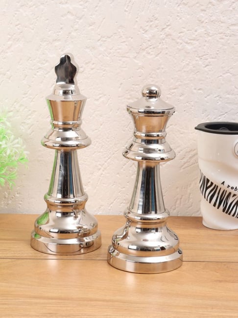 De Maison Decor Gold Aluminium Antique Chess King Queen Large - Set of 2-picture-47