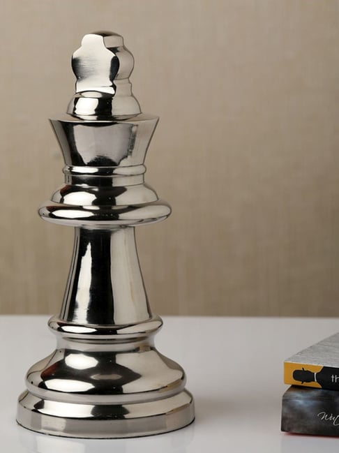De Maison Decor Silver Aluminium Antique Chess King Large-picture-15