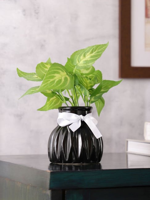 De Maison Decor Black Ceramic WaveCera Small Vase