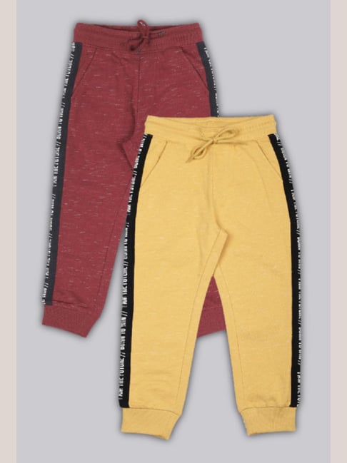 Plum Tree Boys Yellow Cotton Printed Joggers - Pack of 2-picture-25