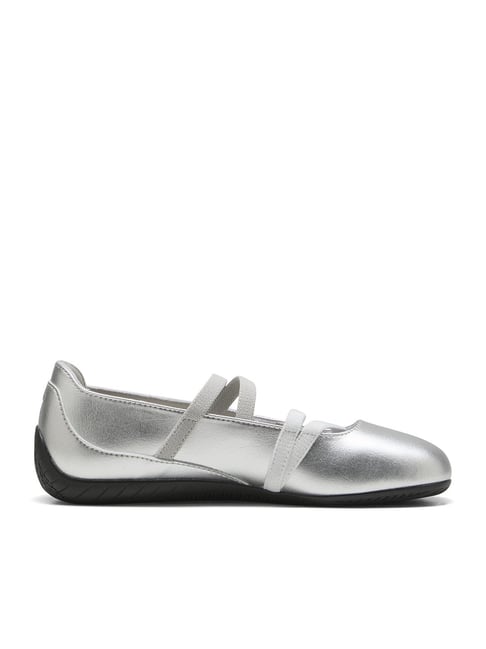 PUMA Women's Speedcat Silver & White Mary Jane Shoes