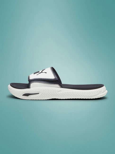 PUMA Men's SoftridePro Warm White & Olive Toasted Almond Slides