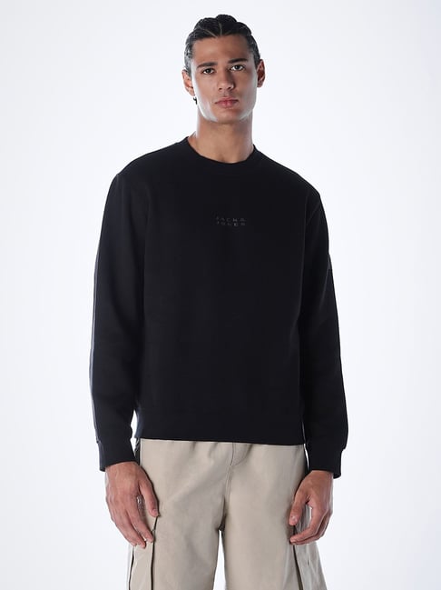 Jack & Jones Jet Black Cotton Regular Fit Sweatshirt-picture-39