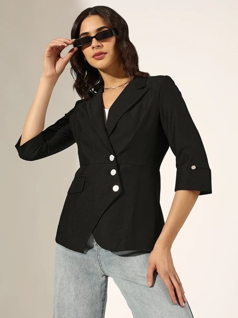 SHOWOFFFF Black Nylon Blazer-image-47