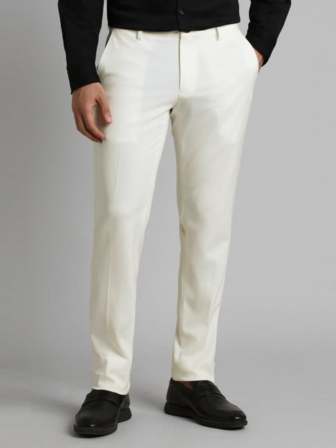 Simon Carter London White Slim Fit Trousers