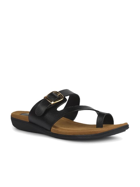 Bata Women's Black Toe Ring Sandals