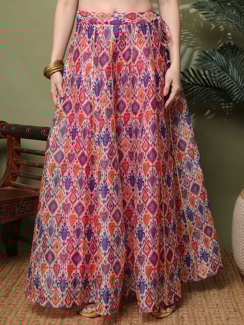 NEUDIS Multicolor Printed Ankle Length Skirt-picture-13