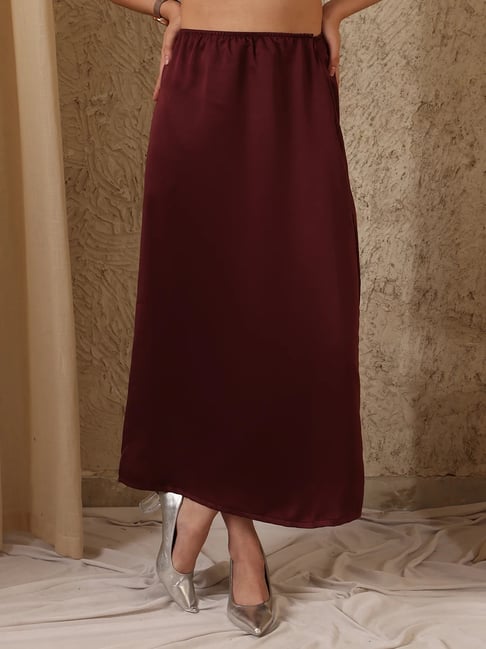 NEUDIS Wine Calf Length Skirt-picture-40