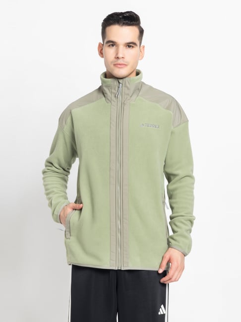 Adidas Green Loose Fit Sports Jacket-image-43