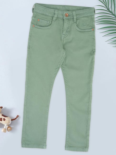 Pantaloons Junior Boys Elm Green Jeans