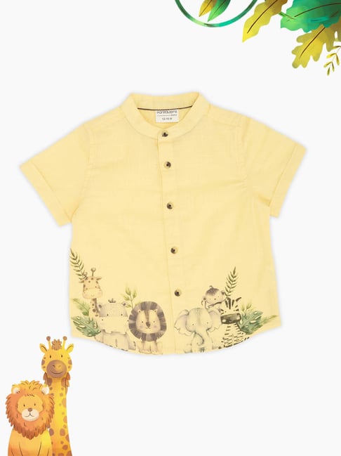 Pantaloons Baby Boys Pale Banana Printed Shirt