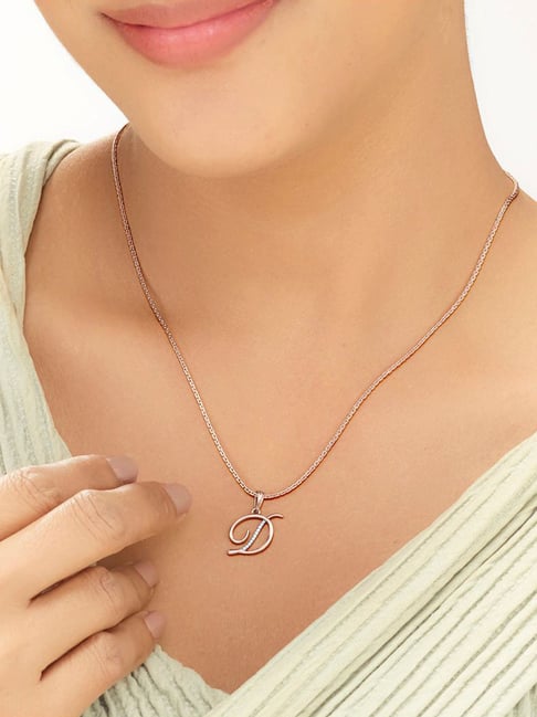 litestyle by png P.N.Gadgil Jewellers 14k (585) Rose Gold D Letter Alphabet Pendant-picture-37