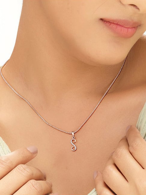 litestyle by png P.N.Gadgil Jewellers 14k (585) Rose Gold S Letter Alphabet Pendant-picture-32