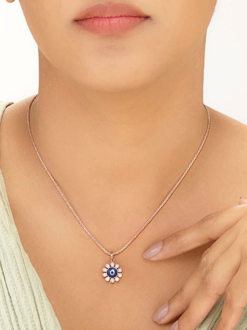 litestyle by png P.N.Gadgil Jewellers 14k (585) Rose Gold Nazar Amulet Modern Pendant-picture-29