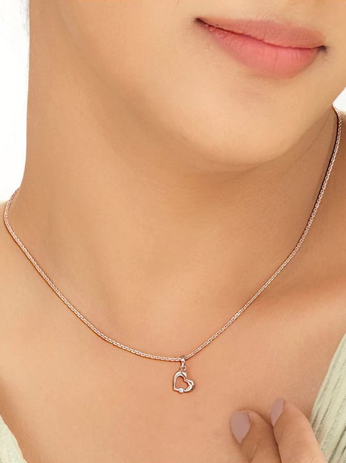 litestyle by png P.N.Gadgil Jewellers 14k (585) Rose Gold Cute Heart Heart Pendant-picture-21