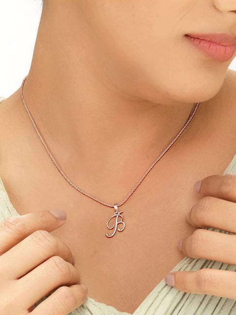 litestyle by png P.N.Gadgil Jewellers 14k (585) Rose Gold B Letter Alphabet Pendant-picture-28