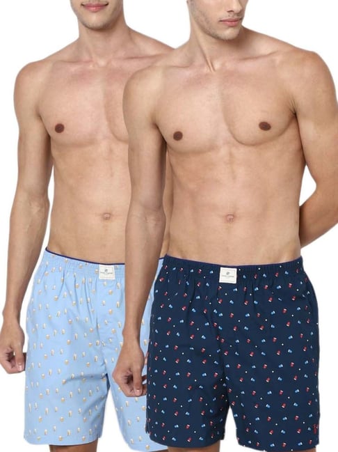 Simon Carter London Navy Printed Regular Fit Boxers - Pack of 2-picture-20