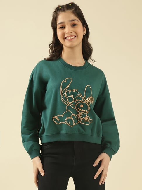 lil tomatoes Li'l Tomatoes Girls Bgreen Graphic Print Regular Fit Sweatshirt-picture-36