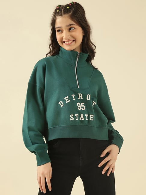 lil tomatoes Li'l Tomatoes Girls Bgreen Printed Regular Fit Sweatshirt-picture-14