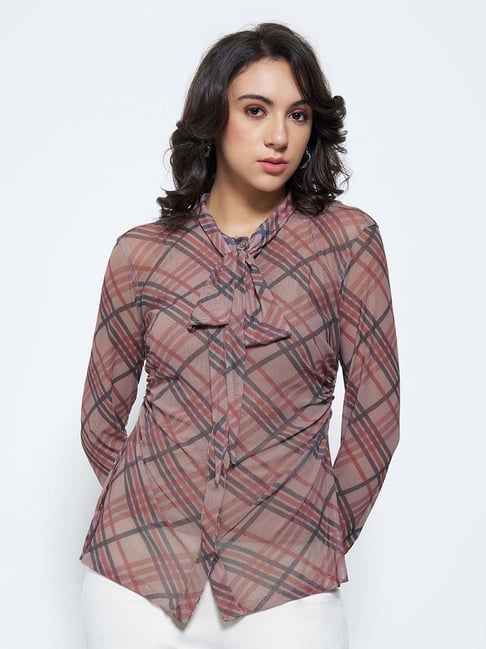 Honey By Pantaloons Pink Slim Fit Checks Shirt-picture-41