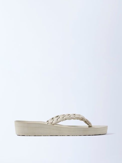 LUNA BLU by Westside Ivory Braided Flip-Flops-picture-22