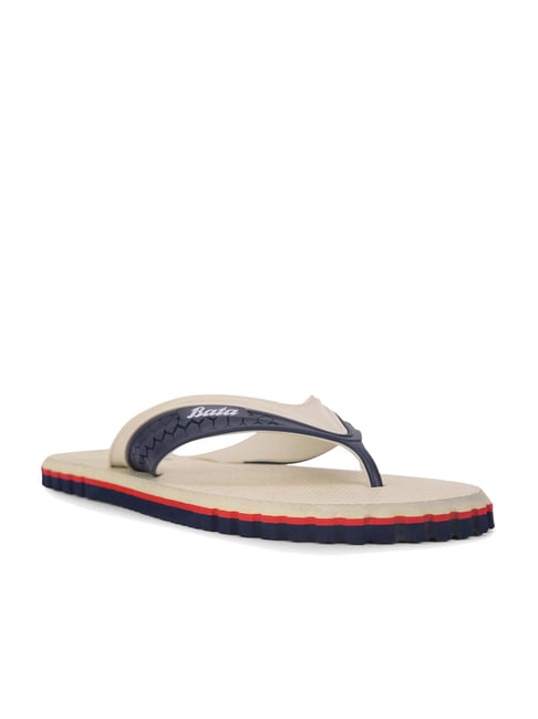 Bata Men's White Flip Flops