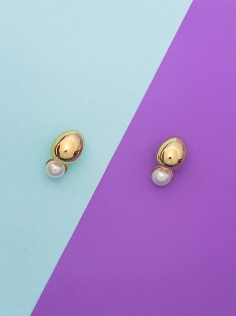 Jewelz Luxe Duo-Dome Stud Earrings for Women-picture-45