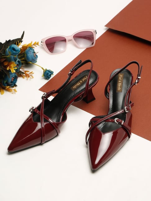 Flat N Heels Women's Maroon Back Strap Sandals-picture-15