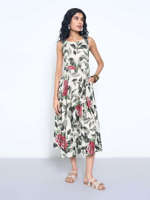 Akkriti By Pantaloons Off White Regular Fit Printed Dress-picture-13