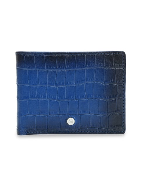 United Colors of Benetton Nautical Blue Arderin Animal Effect Leather Bi-Fold Wallet
