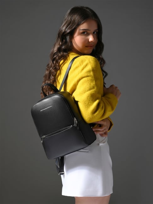 United Colors of Benetton Black Annike Textured Backpack