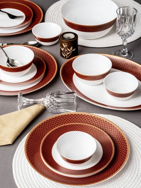 Cello White Opalware Dinner Set - Set of 27