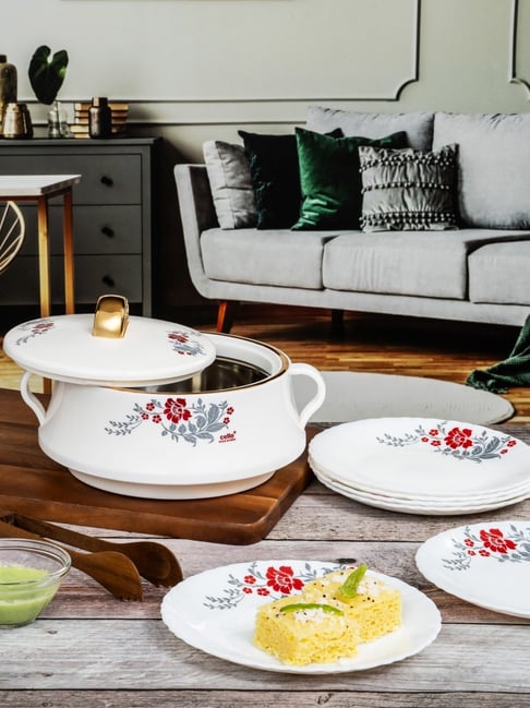 Cello White Opalware CaSSerole - Set of 7