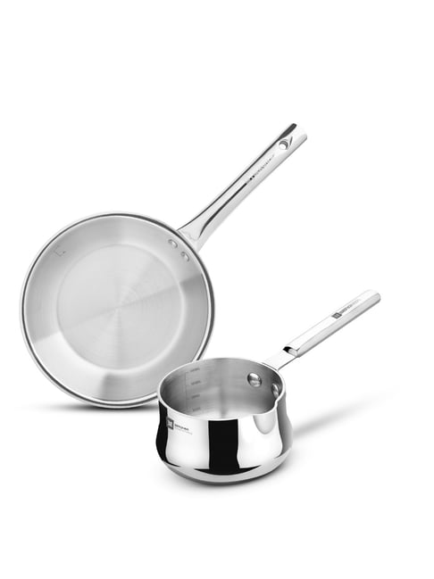 Bergner Silver Stainless Steel BE Essentials Tripro Triply Induction Cookware - Set of 2 (1500 ml)