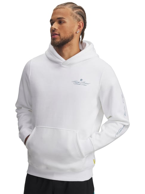 UNDER ARMOUR White Regular Fit Graphic Long Sleeves Curry Tour II Hoodie-picture-40