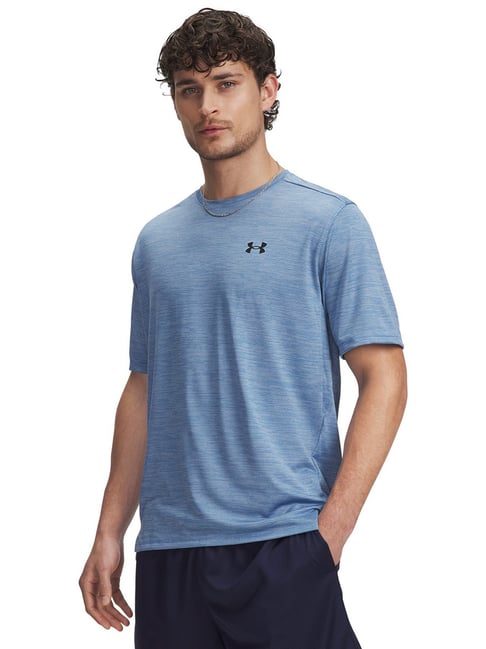 UNDER ARMOUR Blue Regular Fit Solid Short Sleeves Tech Vent T-Shirt-picture-43