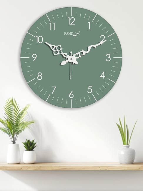 Random Green Plastic Round Wall Clock-picture-44