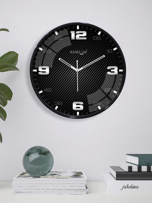 Random Black Plastic Round Wall Clock-picture-32