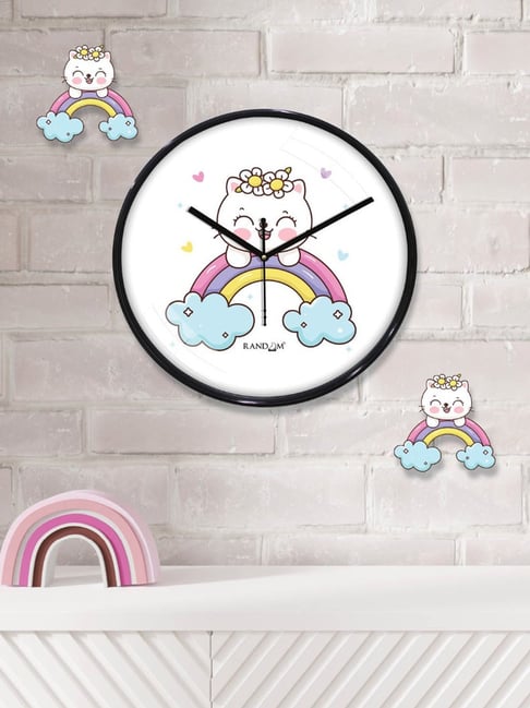 Random Multicolor Plastic Round Wall Clock-picture-27